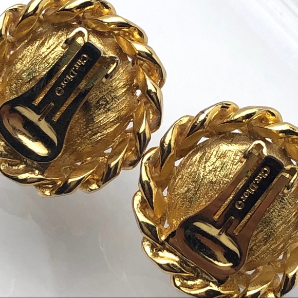 VTG CHRISTIAN DIOR FAUX PEARL CHAIN LINK EARRINGS - Picture 12 of 12